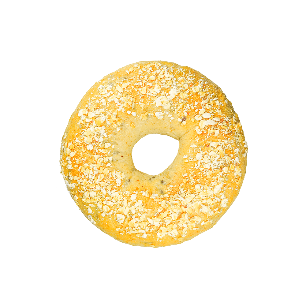Bagel Biji Flaks Biji Rami Rendah Lemak Gandum Oat